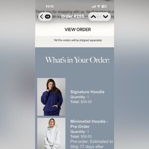 COMFRT brand indigo blue minimalist hoodie. No longer available on site. NWT’s